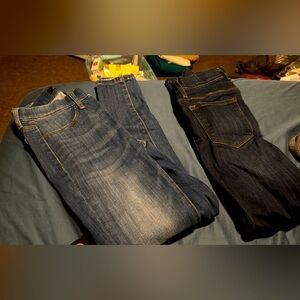 Women's Skinny Judy Blue Jeans - Blue and Dark Blue